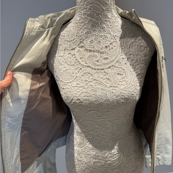 Light blue Leather Jacket FROM FLORENCE Sz L - Picture 5 of 7